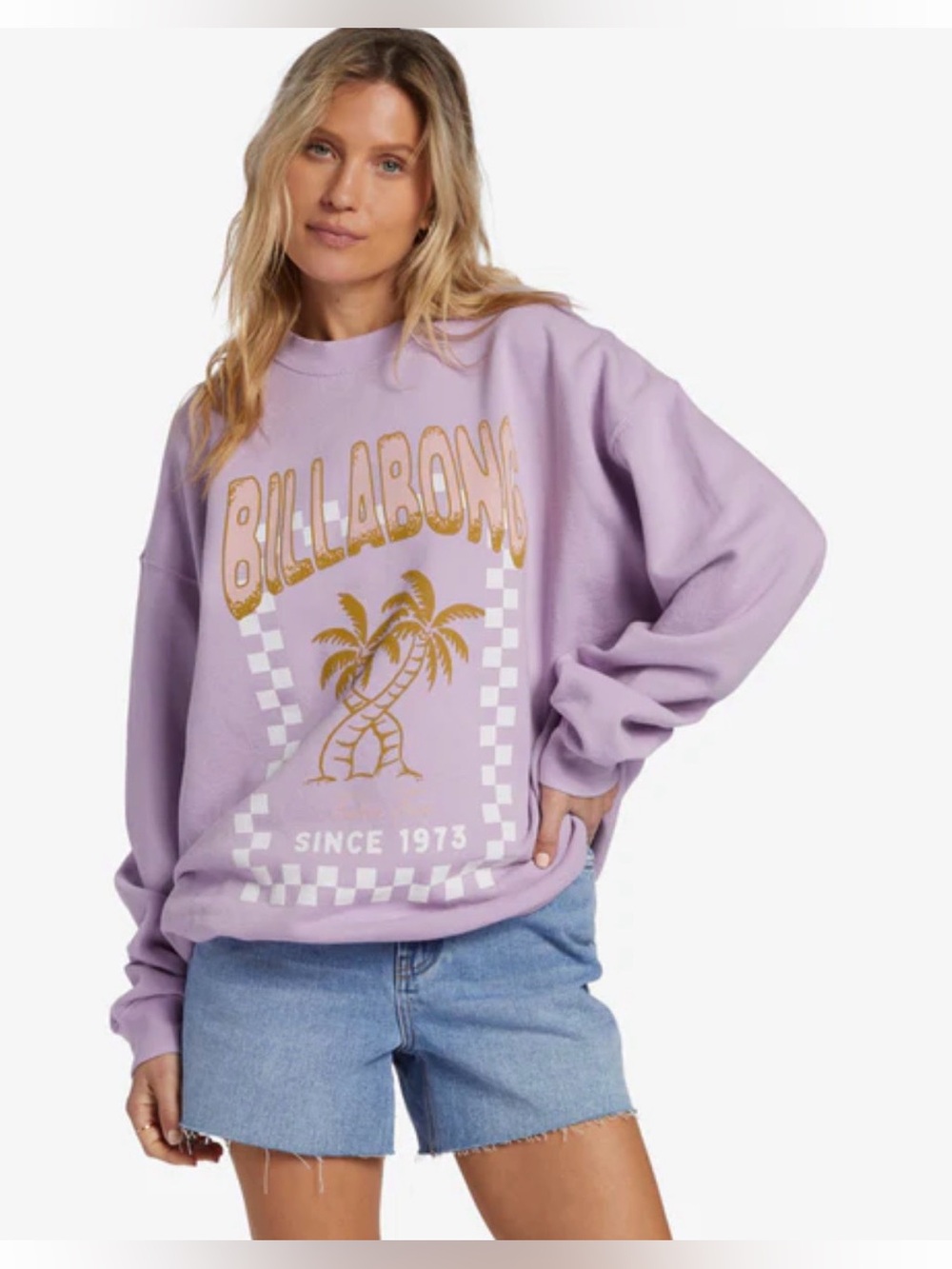 NWT Billabong Ride In Sweatshirt-Peaceful Lilac Purple Size Medium